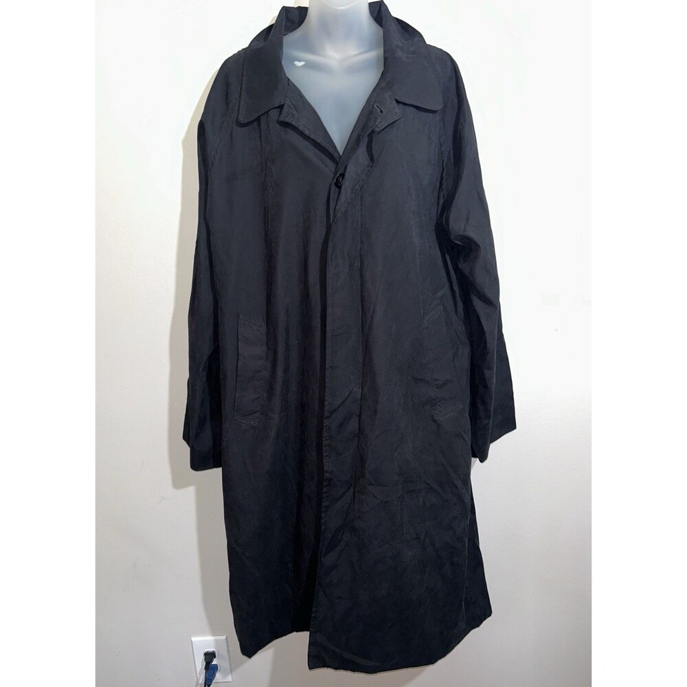 Cacharel Paris Vintage Black All Weather Duster Coat Lightweight Trench M